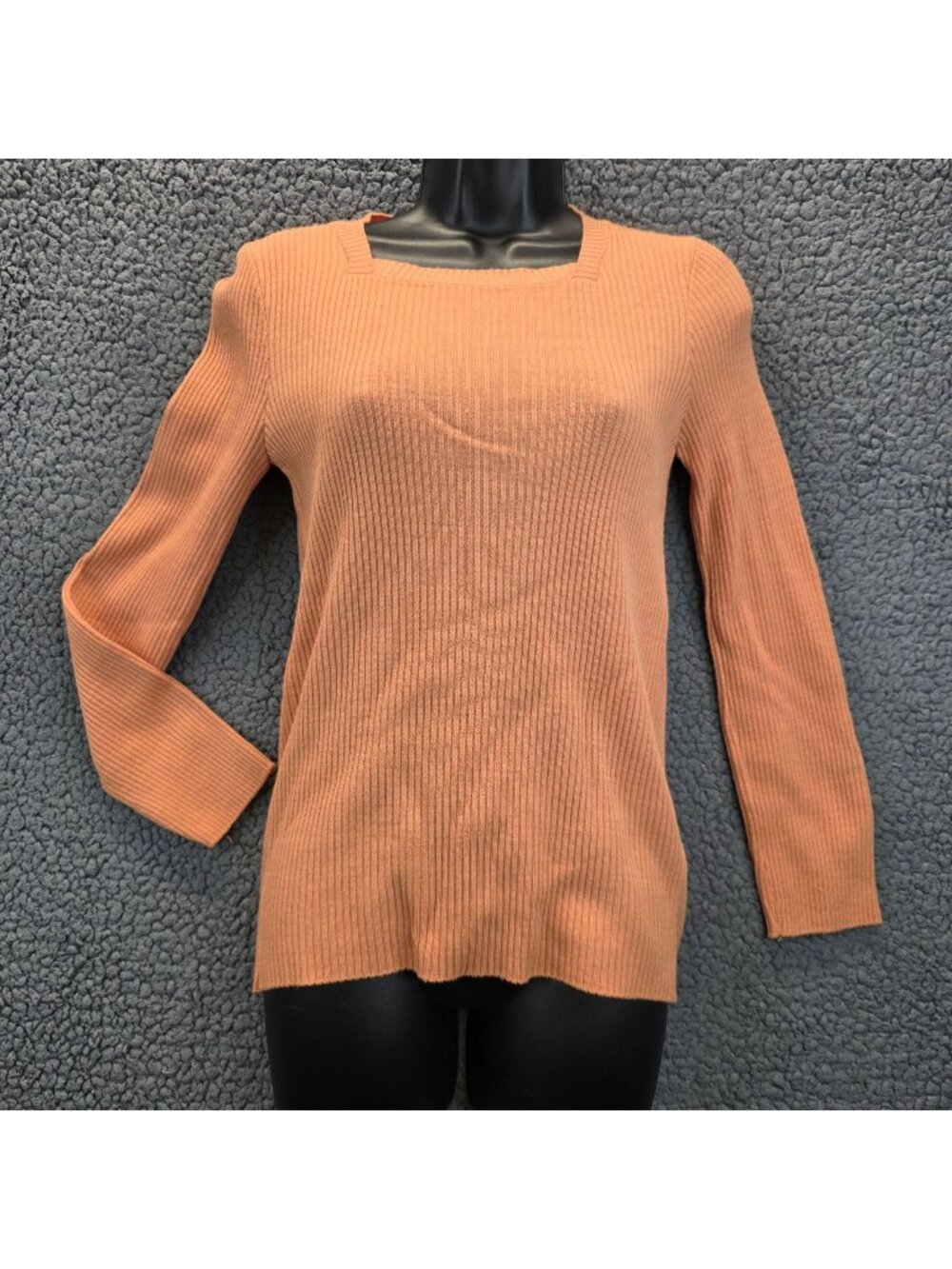 Vintage Sidney Gould Ribbed Knit Top S Peach Deadstock Layers Cozy Preppy 90s
